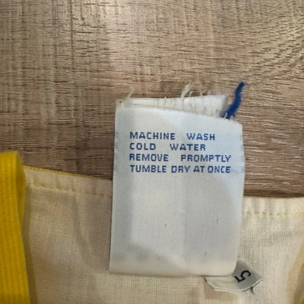 KELLY'S KIDS YELLOW WHITE KITTEN KITTY JUMPER DRESS VINTAGE SIZE 5 GIRLS